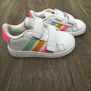 Adidas Kids' Multicolor Striped Sneakers (size 8 kids)